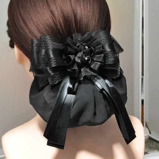 Lace Decorated Hair Accessories Bowknot Flower Decor Mesh Bag Hair