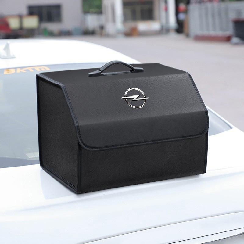 Tragbare Leder-Auto-Kofferraum-Organizer-Box Aufbewahrungsbehälter Für Opel Astra Grandland Corsa Mokka Frontera Insignia Zafira Vivaro Karl