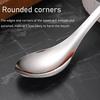 Stainless Steel Dinner Spoons Large Dessert Teaspoon with Round Edge Metal Cutlery for Home Kitchen Restaurant