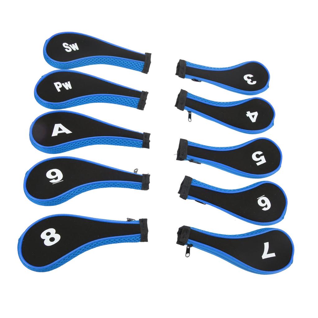 10Pcs Golf Club Head Cover Neoprene Golf Head Cover for Woods Irons Golfer Lovers