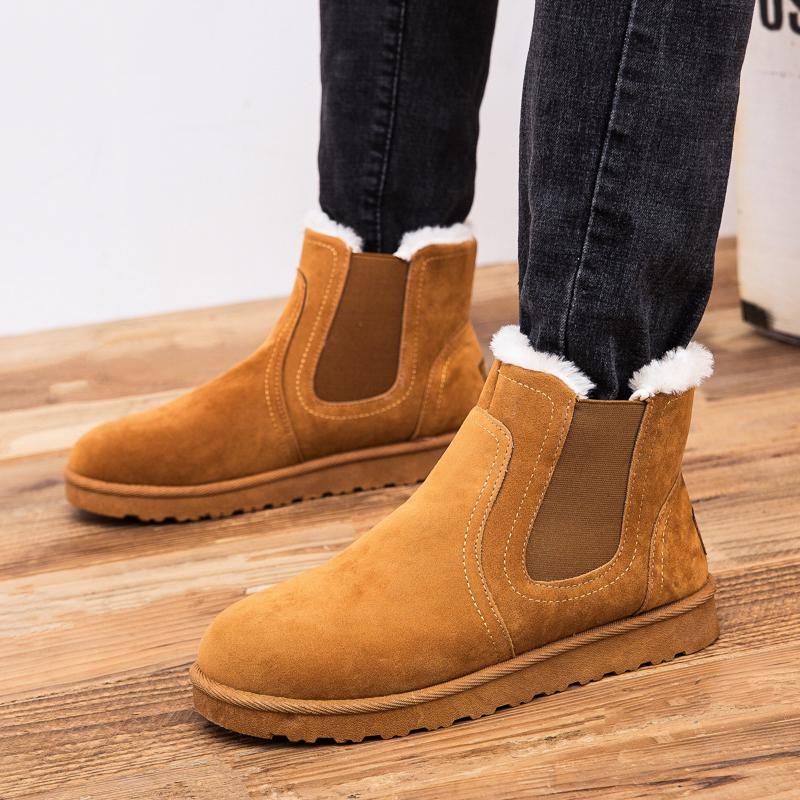 Fashion 2025 New Work Shoes Men Platform Ankle Boots Men Safety Shoes Fashion Quality With Fur Boots Outdoor Booties Zapatos De Hombre