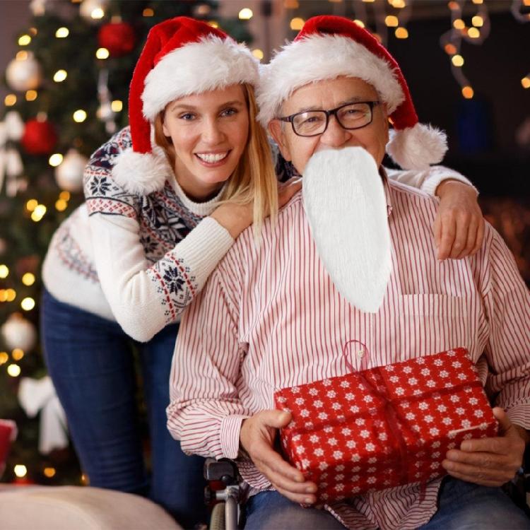 Falscher Bart Falscher Schnurrbart Langer Bart Falscher Schnurrbart Weihnachtsbärte Weihnachtsmannbart Alter Mann Schnurrbart Halloween Bart