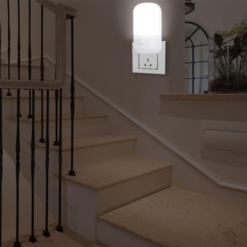 Energiesparende 3-W-Nachtlicht-Plug-in-LED-Steckdosenlampe Innenbeleuchtung EU Zweifarbige Nachttischlampe