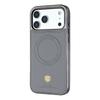 KIGC For iPhone 17 Pro Case Compatible with MagSafe PC + TPU + PU Electroplating Phone Cover