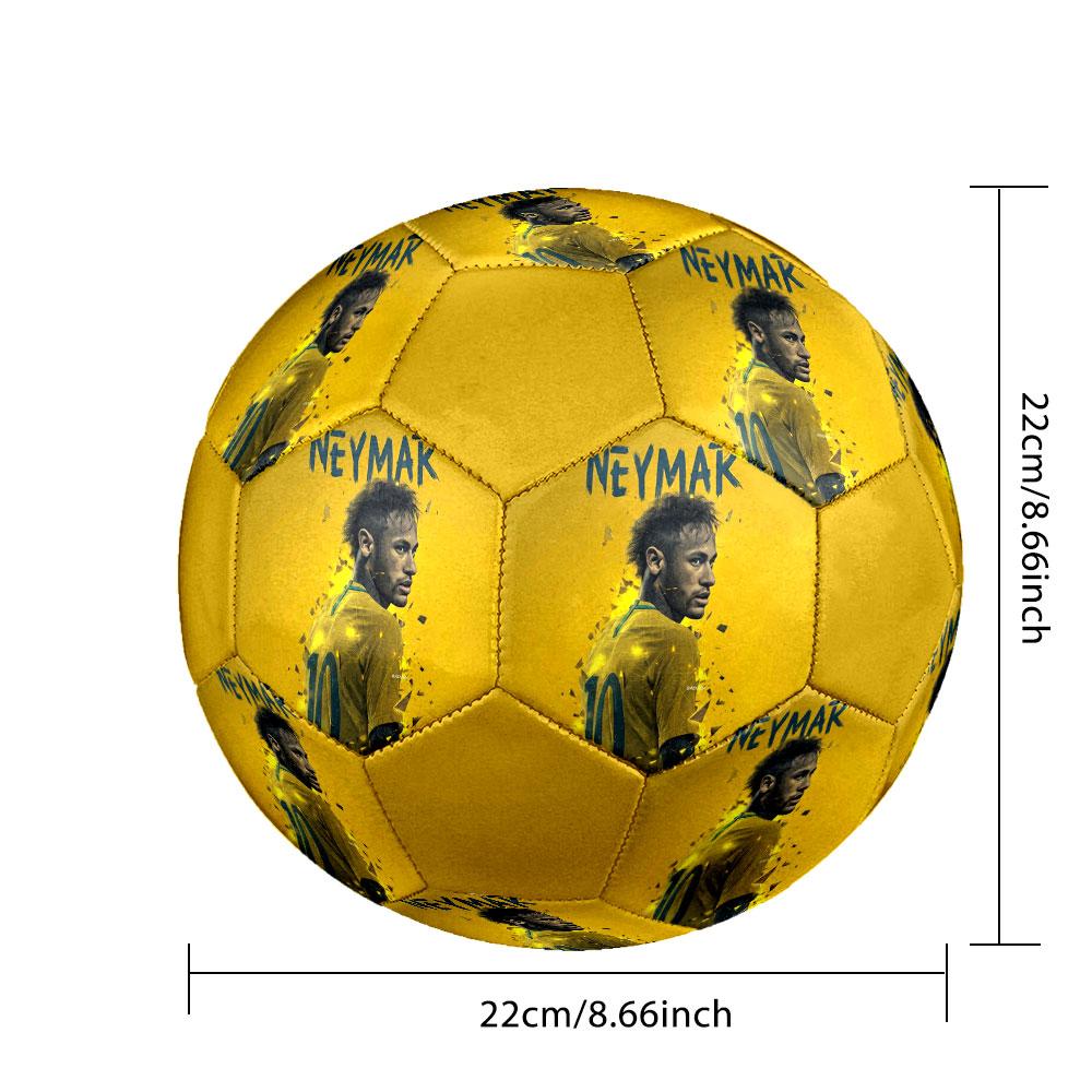 1PC Neymar Global Sensation Size 5 Soccer Ball PrahaIndoor Soccer Ball Colorful All Ages Machine Stitched PVC Competition Ready Durable High-Bounce
