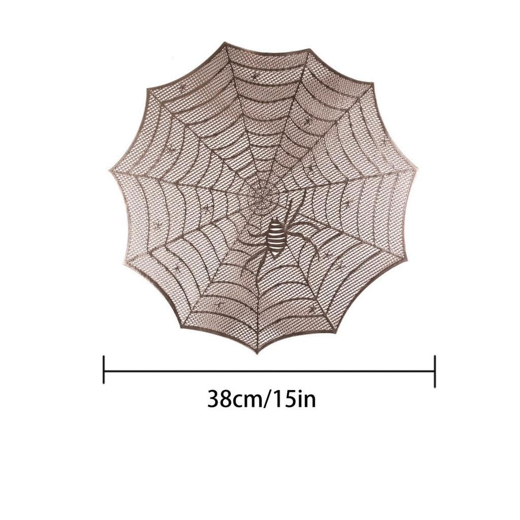 Halloween Ghost Festival Injection-molded Placemat, Round Hollow Heat Insulation Mat, Family Gathering, Group Gatherings Using Spider Web Hollow Mats