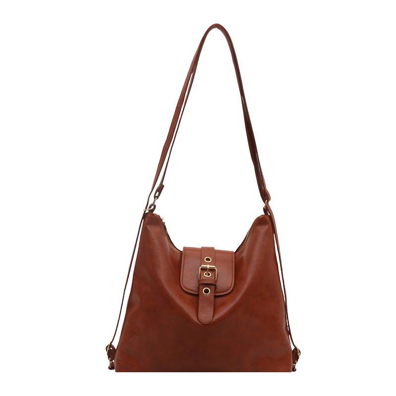 

2025 новая модная портативная сумка-тоут женская большой вместимости для поездок на работу, на плечо, рюкзак коричневый