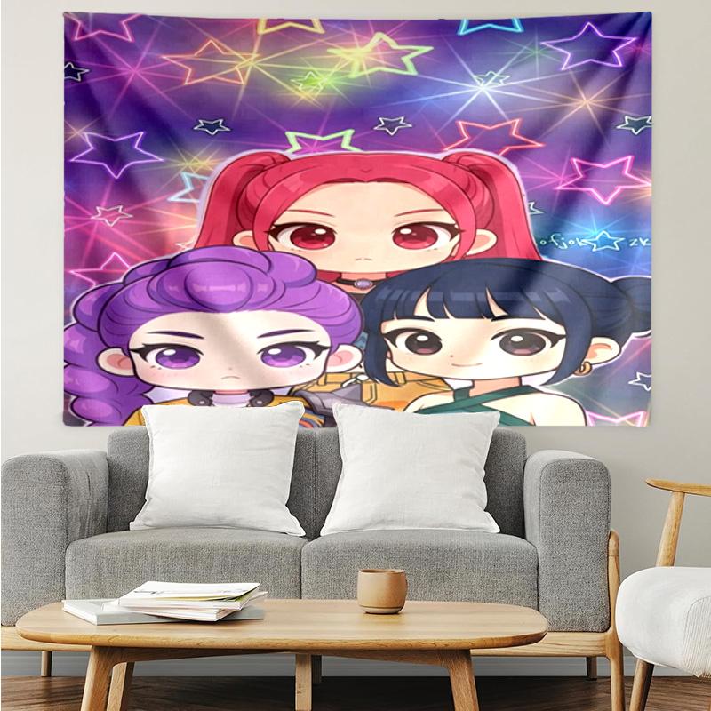 Superhero kpop Friends Adventure Tapestry Hanging for Bedroom,Livingroom, Playroom,Decor Art Room Wall Tapestry Holiday and Birthday Gifts