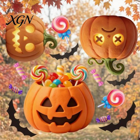 Removable Halloween Decorations Pumpkin Window Clings, Cartoon Cat Static Sticker, Jack O Lantern Stickers PVC Decals for Party Home Decoration