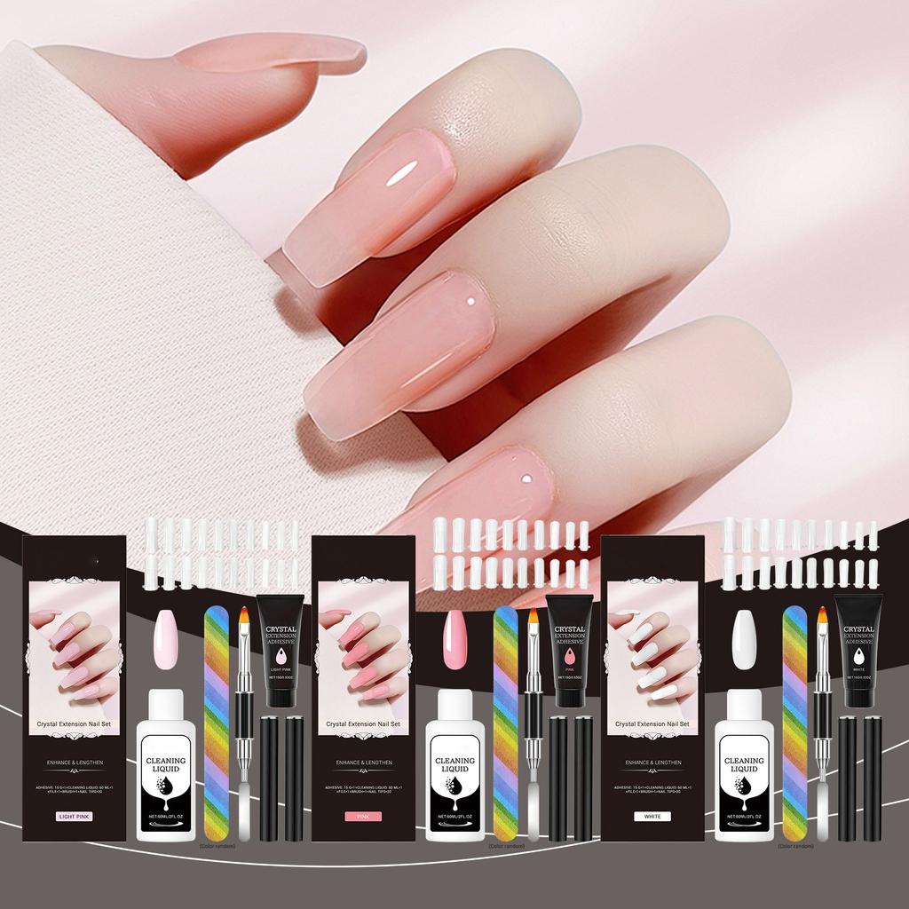Nail Crystal Powder Nail Lengthening Three Dimensional Shape Lengthening Glue Set Nail Tools 80ml