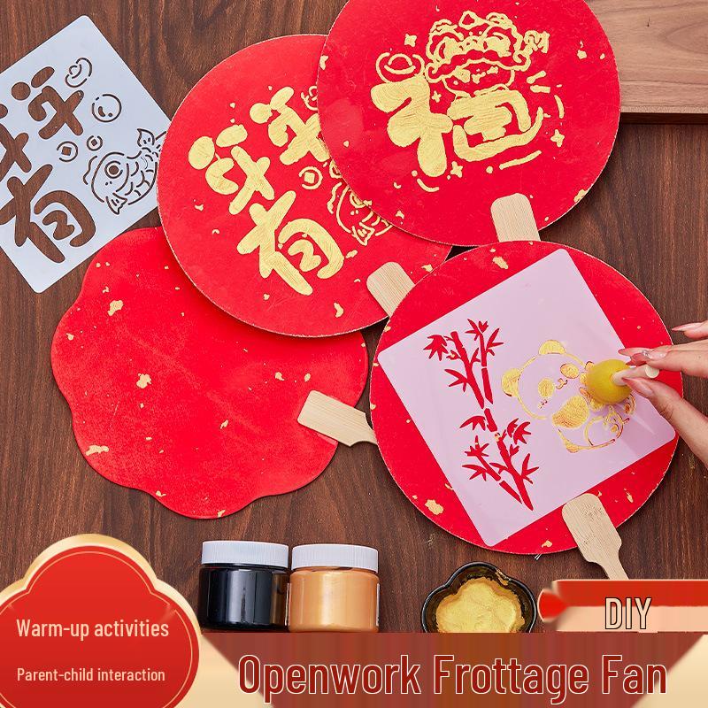 Handmade Intangible Cultural Heritage Round Fan Kit: Blank Xuan Paper for Parent-Child Festival Activities