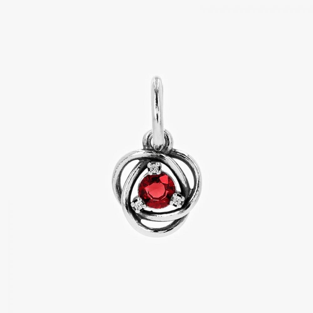 PAndora 793125c07 July Birthstone True Red Eternity Circle Pendant And Dangle Silver Charm