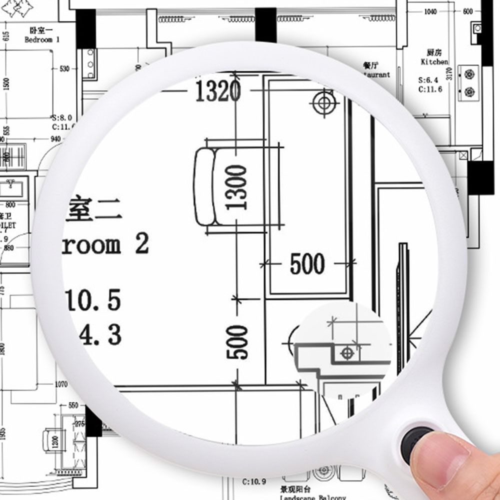40/30/20X Magnifying Glasses Durable Handheld Microscope LED Lighted Magnifier  for Kid Elder