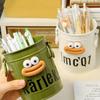 Diy Funny Large Mouth Pen Holder Cute Large-Capacity Pencil Holder Durable Stationery Container Makeup Brush Storage Bucket