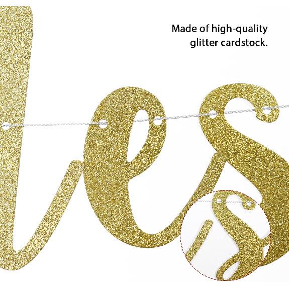 Brides To Be Banner, Lesbian Wedding, Bachelorette Party Decorations Supplies, Mrs & Mrs, Bridal Shower Bunting Garland Sign, No DIY, Gold Glitter