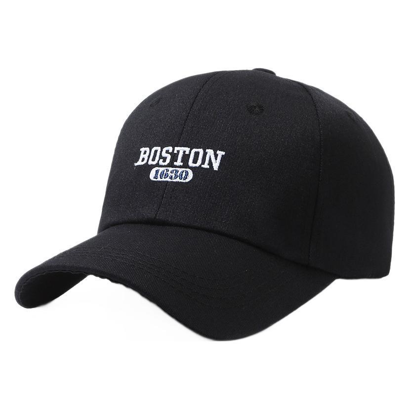 Baseball cap men's fashion cap letter embroidered visor simple versatile face small solid color hat women