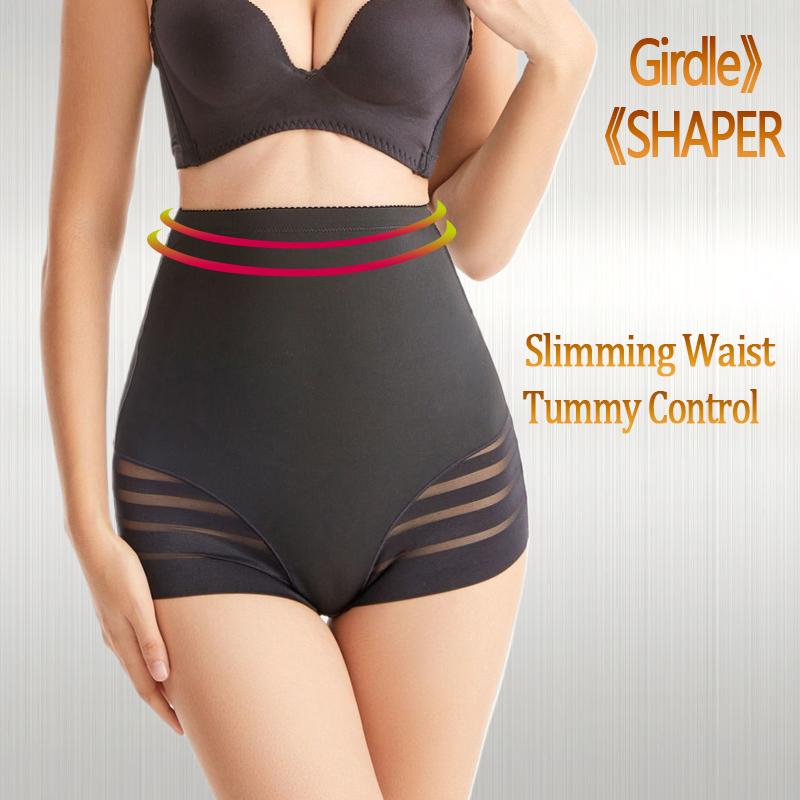 High Waist Tummy Control Panty Butt Lifter Body Shaper Waist Trainer See Through Briefs Slimming Underwear