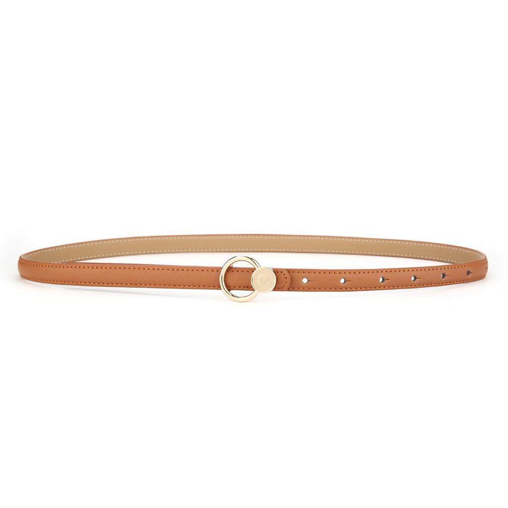 Women's Fashionable Genuine Leather Black Thin Belt for Skirt, Suit, Jeans - Versatile, Simple, Korean Style