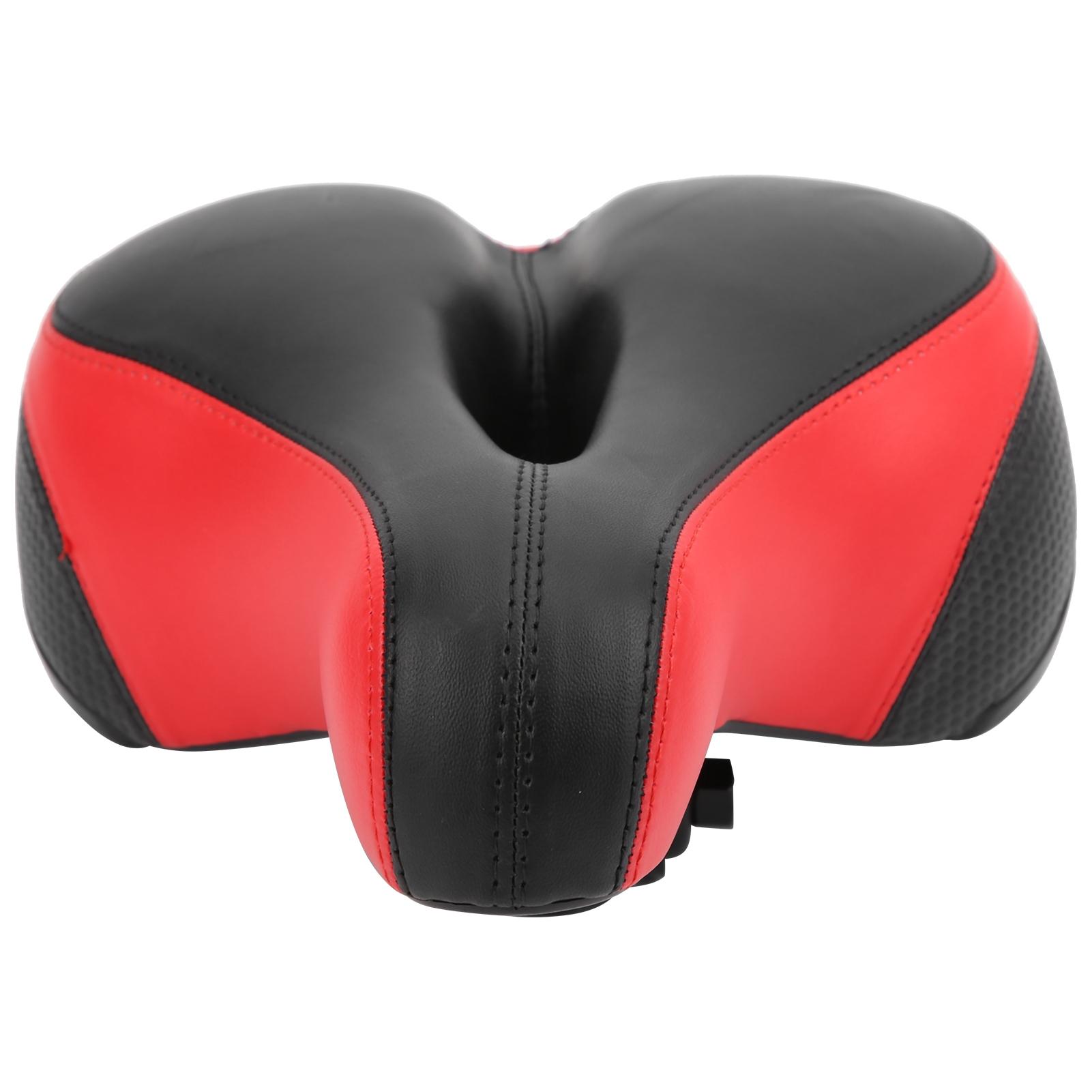 

Велосипедное седло из микрофибры с полым вырезом, амортизирующее, седло для горного велосипеда(Черный Красный )