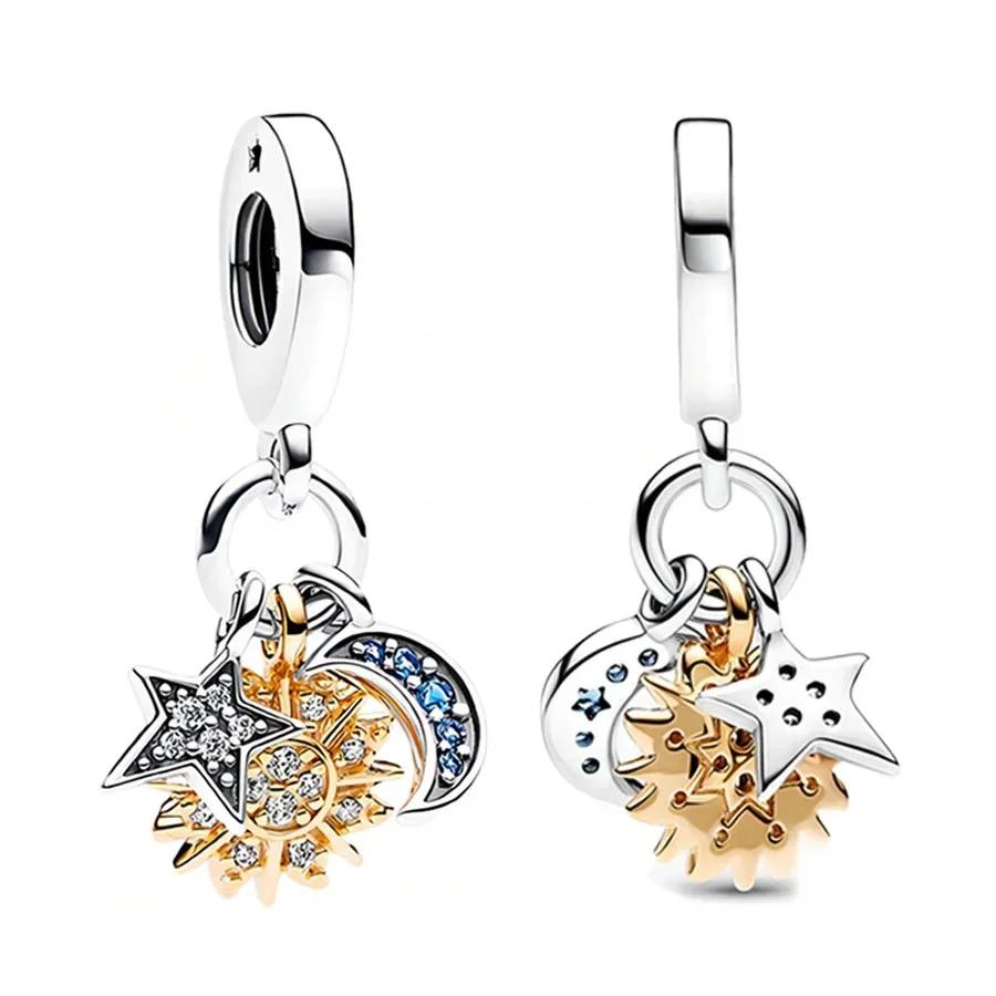 New Original Copper Colorful Heart Clover Rose Star Butterfly Bird Bead Charms For Diy Bracelet Necklace Women Gift