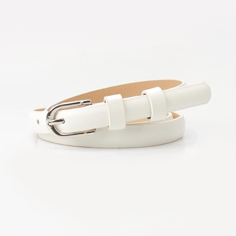 1.5x103cm Women's Trousers Skinny Thin Belt PU Leather Fashion Trend White Black Belt Solid Vintage Pin Buckle Ladies Strap