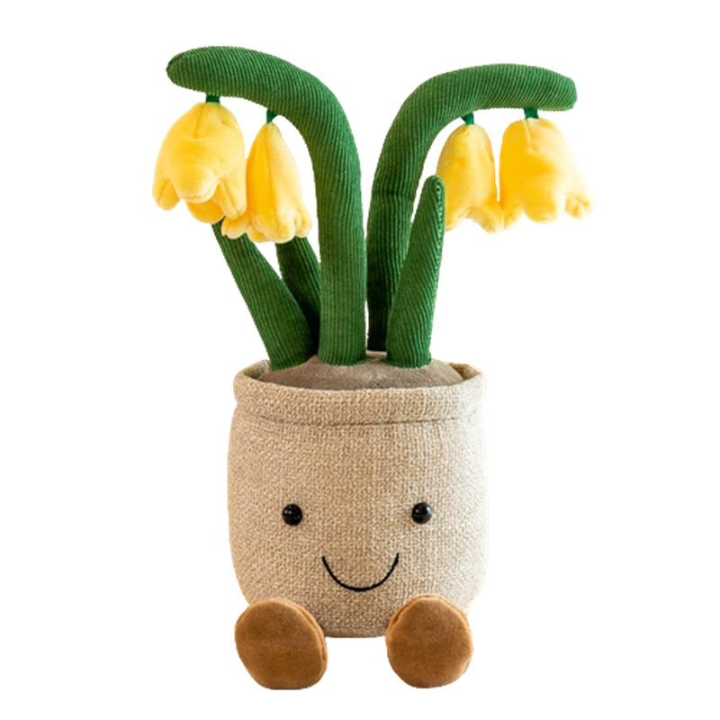 

Creative Bonsai Series Fragrant Golden Retriever Plush Toy Realistic Blue Ling Flower Doll For Birthday Cake Decoration жёлтый
