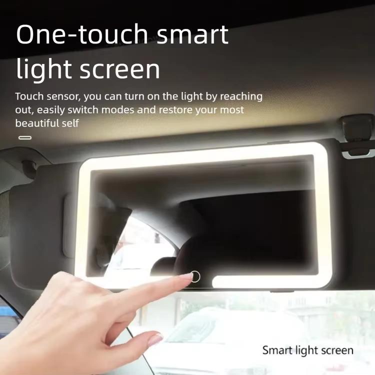 Car Interior Mirrors Sun Visor Plate LED HD Makeup Mirror for Girls Women Rechargeable Fill Light Universal Thin Vanity Mirror Interior Mirrors6