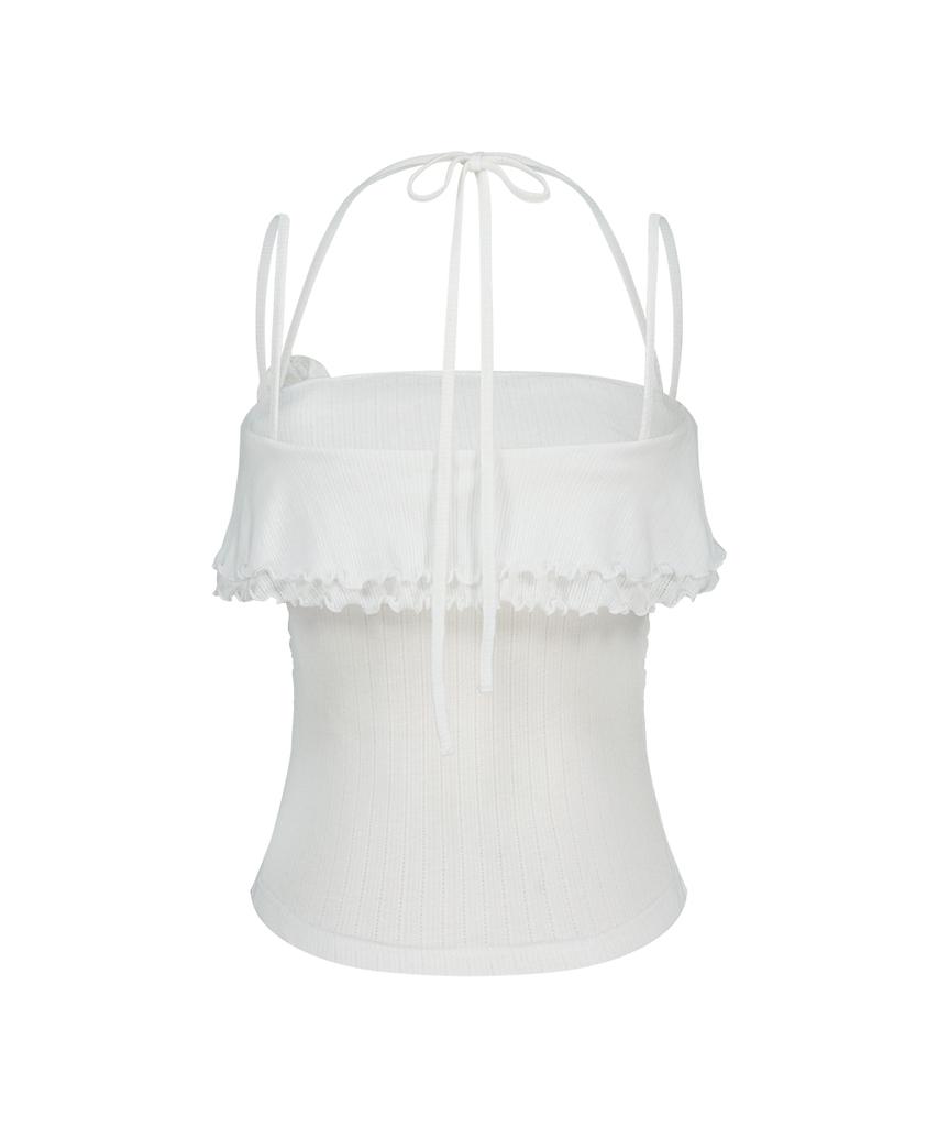 ILLIGO Rose Ruffle Sleeveless White