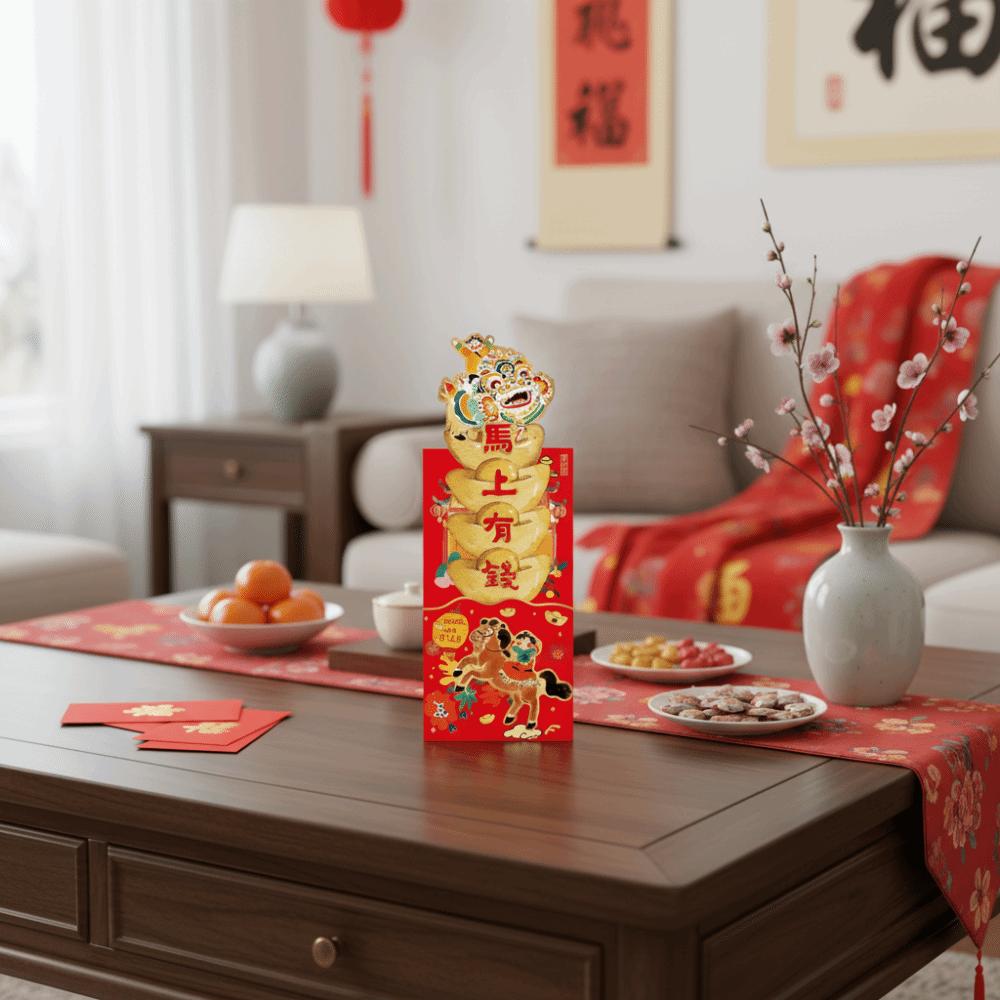 3pcs Solid Chinese New Year Lucky Money Bag Hot Stamping Children's HongBao  Wedding