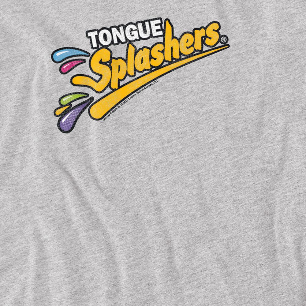 Dubble Bubble Unisex Adult Tongue Splashers Logo Heather T-Shirt