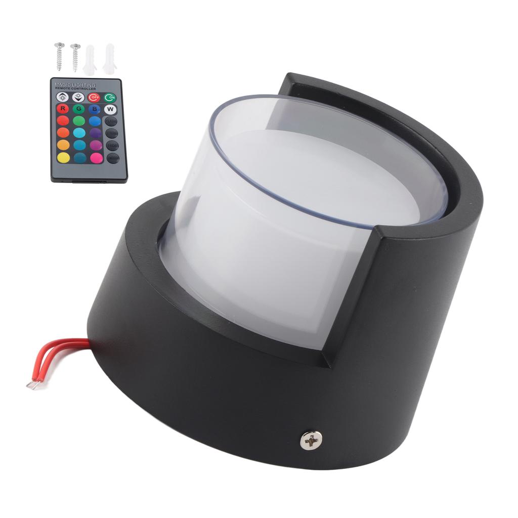 LED Wall Round Light Waterproof 500lm 5W RGB Wall Sconce Lamp with Remote Control for Gallery Corridor Aisle AC 85‑265V