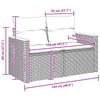 Garden Sofa Set with Cushions and Storage Black Poly Rattan