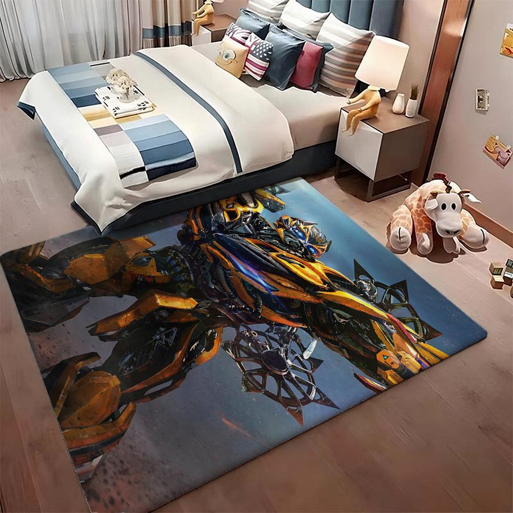 Bumblebee Battle Armor Rectangular Rug Durable Easyclean Carpet For Hallway Balcony Study Home Party Decor Halloween Gift