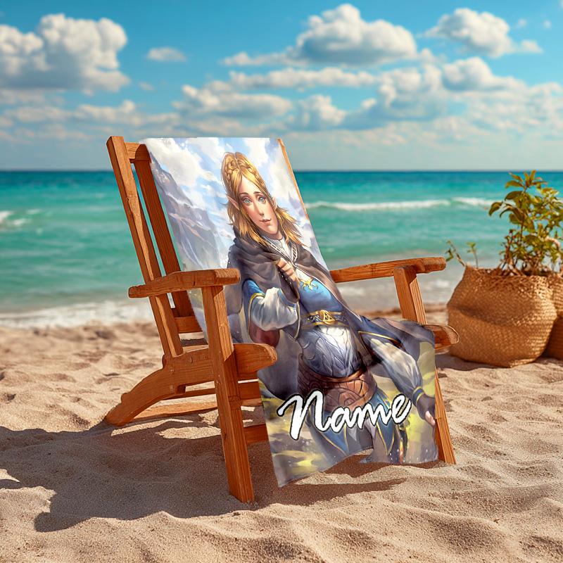 Personalized customized proof beach towel with The Legend of Zelda Breath of the Wild pattern - soft, absorbent,quick-drying,perfect swimming,camping&