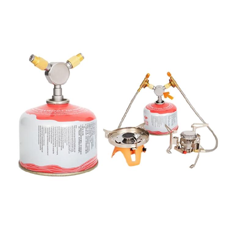 Gas Distributor Outdoor Safe Use Gas Tanks Conversion Head Gas Distributor Aluminum Gas Consumption Camp Stove Adapter
