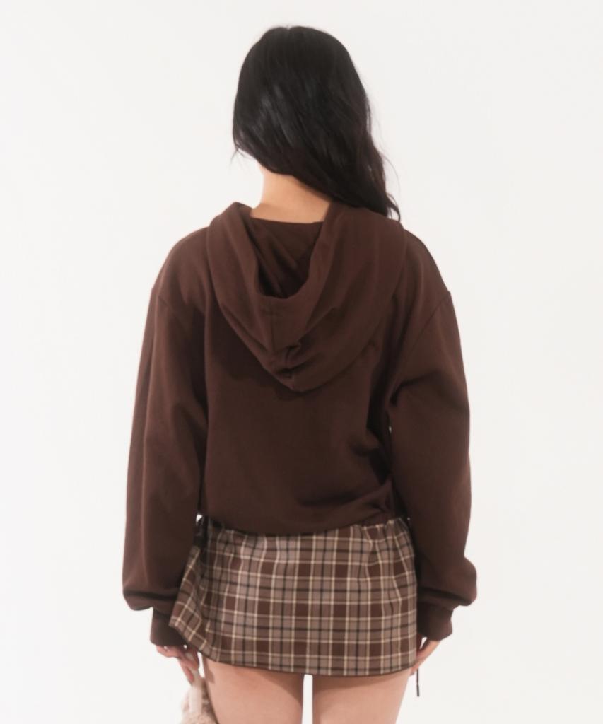 Panyoung Lovitt Hooded Check Dress Brown