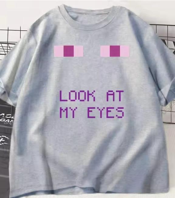 Enderunisex Eyes Game Tshirts Funny Design Unisex Short Sleeve T Shirt Casual Round Neck Loose Graphic Tees Harajuku Clothes