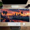 1pc Large Gaming Mouse Pad, UV Reactive Non-Slip Desk Mat, Washable PolyesterSunset, PalmTrees, RomanceComputer Pad with Vibrant Game Machin