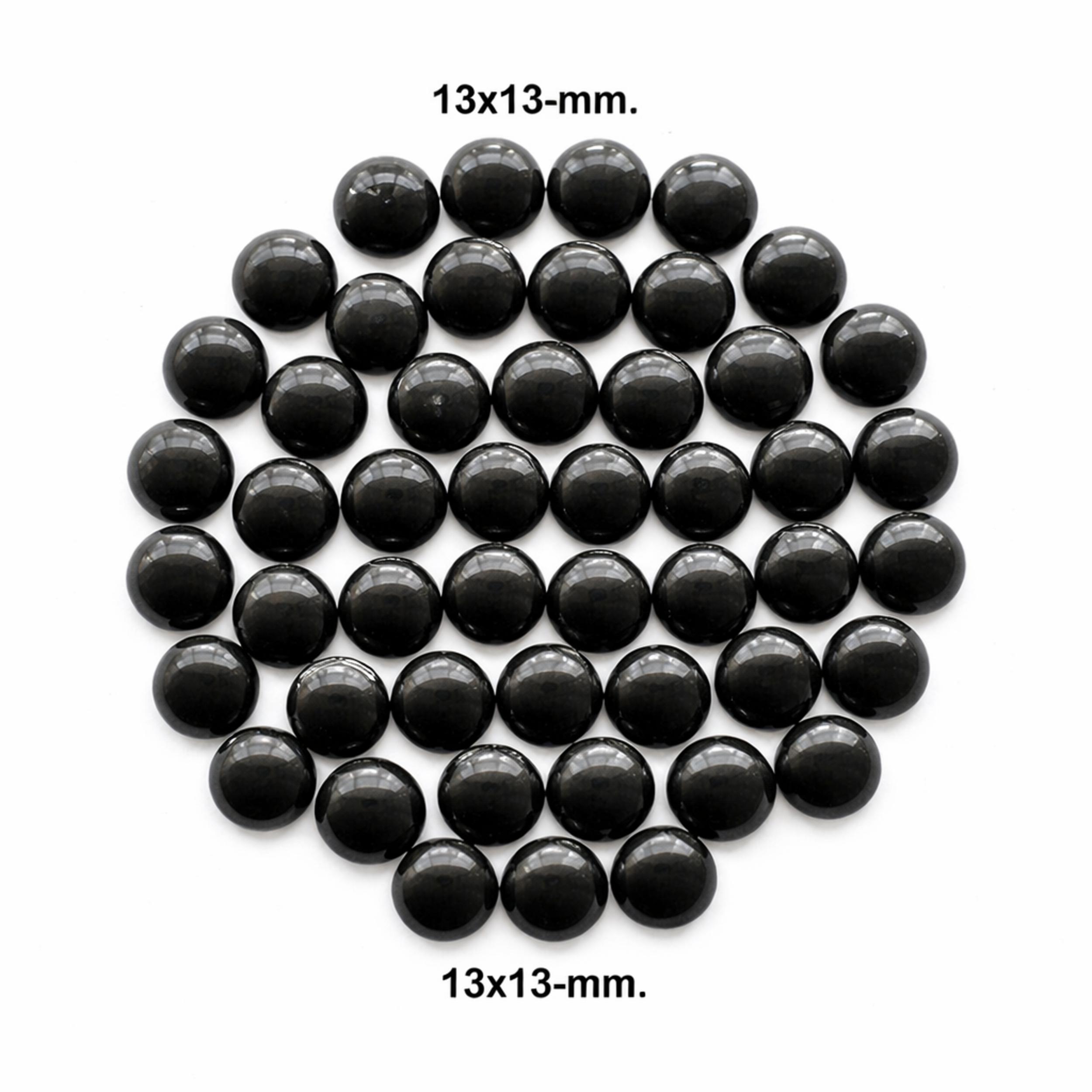 

Black Onyx Cabochons 13x13mm Round – Smooth Polished Cab, Jewelry Making Supplies, DIY Ring Stone Wholesale 1 Piece чёрный