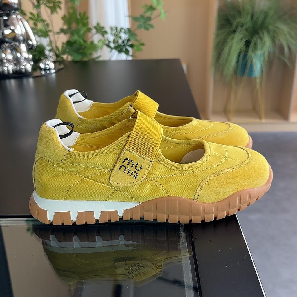 Żółte damskie buty Mary Jane lato nowe wewnętrzne podwyższenie na rzep lekkie usta okrągła główka buty płócienne pojedyncze buty