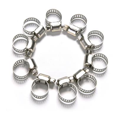 10Pcs Cars Motorcycle Fuel Line Jubilee Hose Clamp Petrol Pipe Clips 8-12Mm