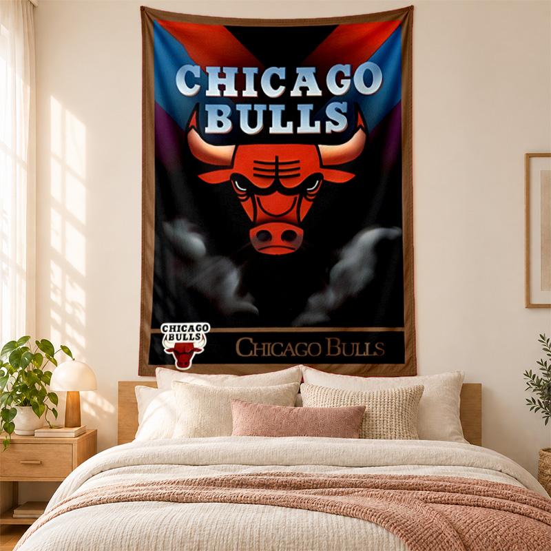 Tapestry Chicago Bulls vysoká kvalita pro zdobení stěn obývacího pokoje, ložnice, koleje ideální jako nástěnné umění do ložnice nebo sváteční dárek