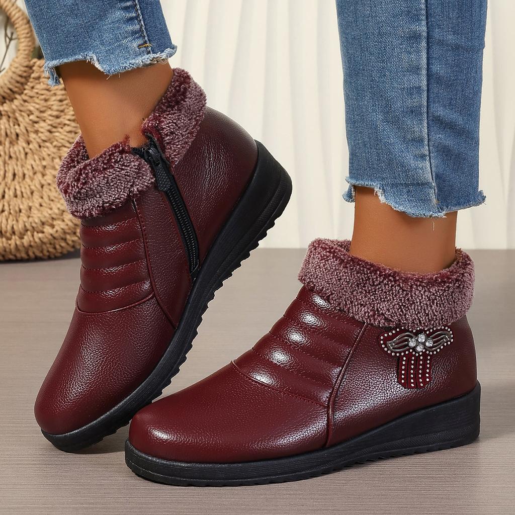 Fashion New Winter Women Boots Thick Plush Ankle Boots Woman Zipper Comfortable Outdoor Snow Boots Fashion Cotton Shoes Botas De Mujer
