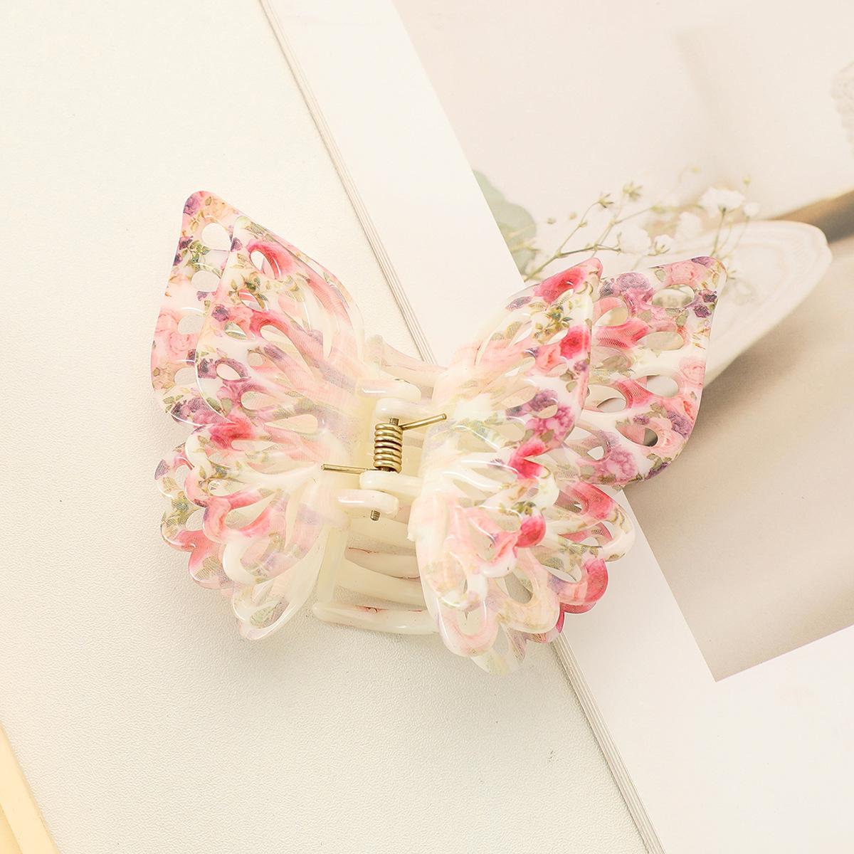 Cross-Border Super Fairy Butterfly Claw Clip, Large 3-Layer Hairpin, Hollow Hair Accessory for Summer