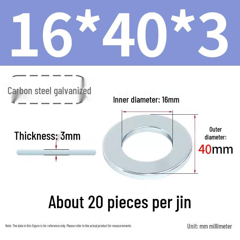Oversized Thickened Galvanized Iron Flat Washer M2M3456810-M6
