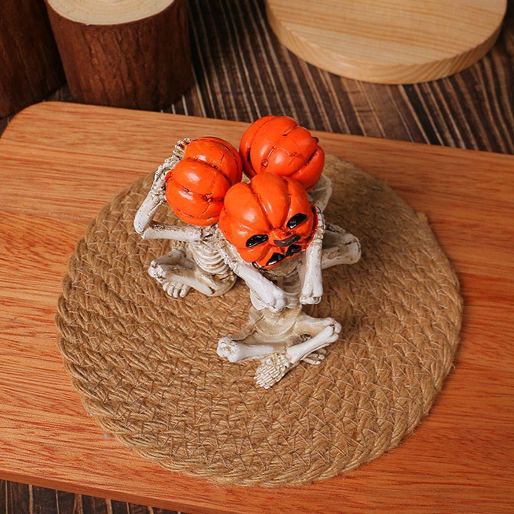 3Pcs/Set Resin Craft Meditation Yoga Skeleton Statue Skeleton Desktop Decoration  Entryway Decor