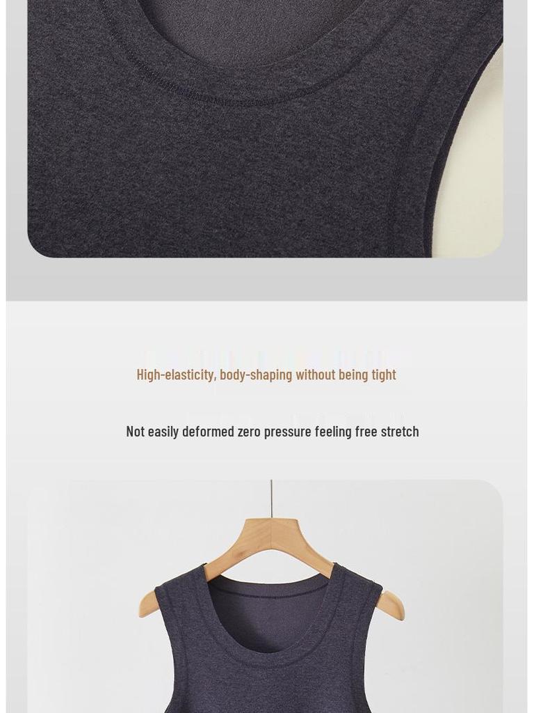 Męska Termiczna Bezszwowa Kamizelka z Podszewką z Jedwabnego Polaru 2025 Zima