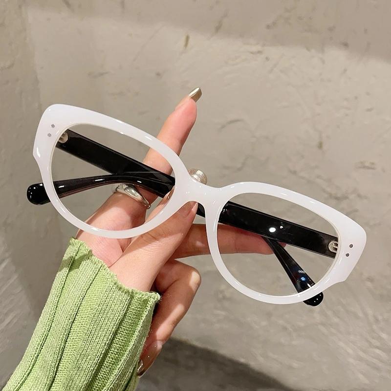Vintage Cat Eye Eyeglasses Women Blue Light Blocking HD Transparent Classic Prescription Short Sighted Ladies Eyewear