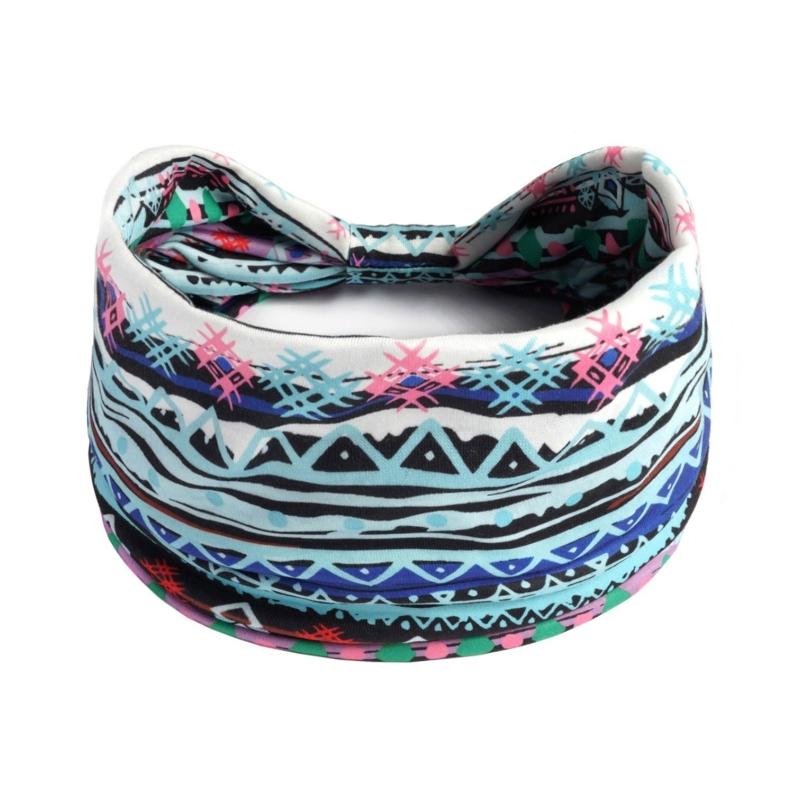 Haarschmuck Retro Haarband Dicke Breite Stirnbänder Turban Workout Bedrucktes Stirnband Kopfwickel für Damen Yoga Sport Haarband