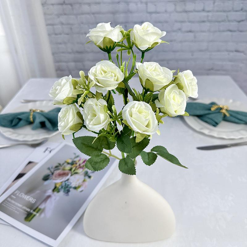 Flower Rose Fake Bouquet Hotel Interior Wedding Decor Bright Color Creative